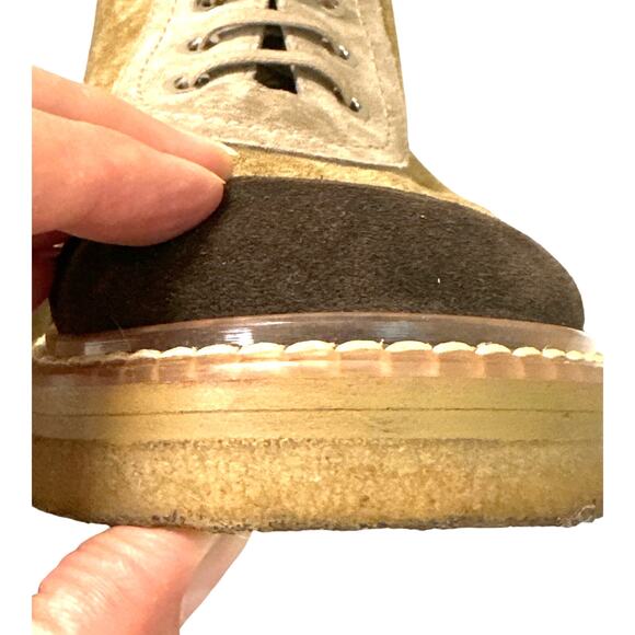 Chanel 2017 Interlocking CC Logo Two Tone Suede Lace-Up Ankle Boots Size IT 38 - Picture 11 of 16